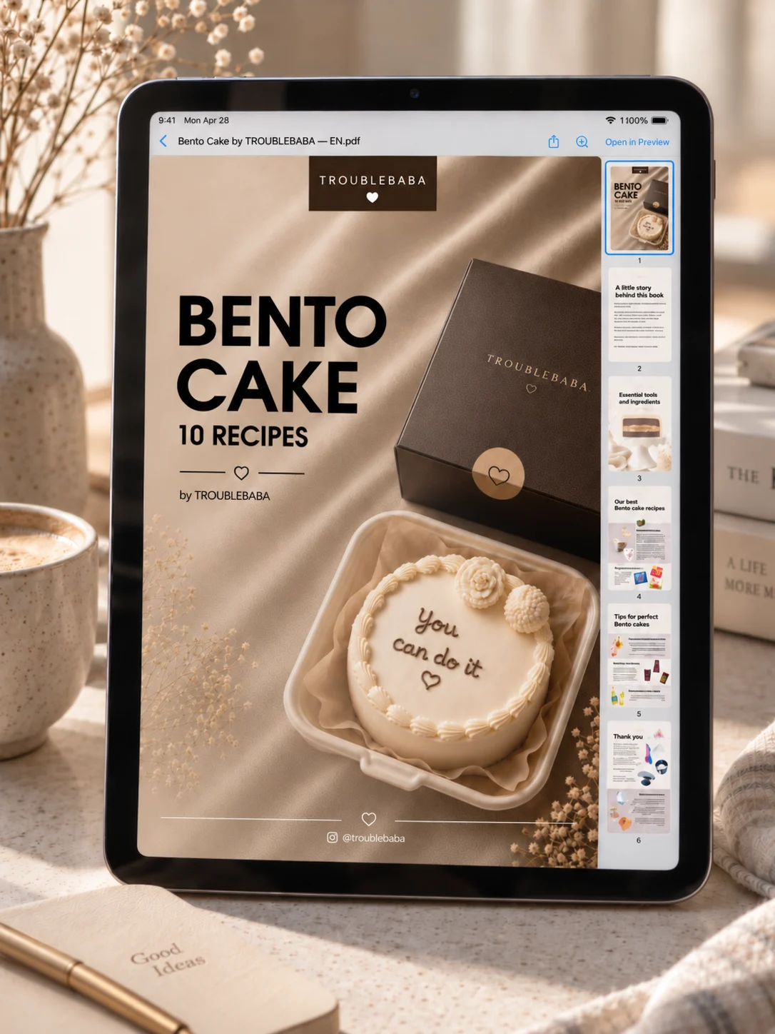 Bento cake cross-section