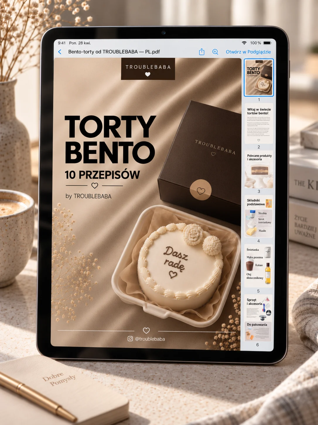 Przekrój tortu bento